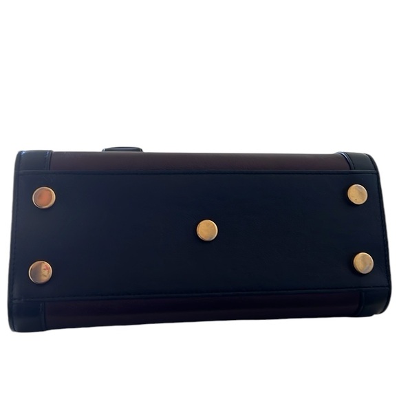 SAINT LAURENT SMALL SAC DE JOUR LEATHER TOTE BAG IN UMBER,NERO - Picture 8 of 16